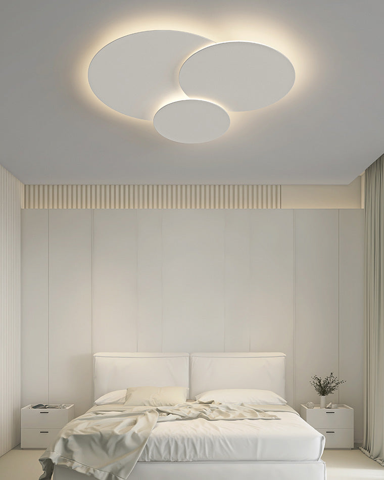 Plafonnier LED encastré 31,5 x 28 po, intensité réglable, télécommande, design moderne à disque en acrylique blanc pour chambre, salon, salle de bain 1