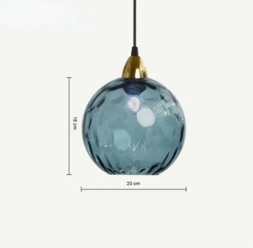 Glass Globe Pendant Light Fixture with Adjustable Cord for Dining Room Kitchen Island Bedroom