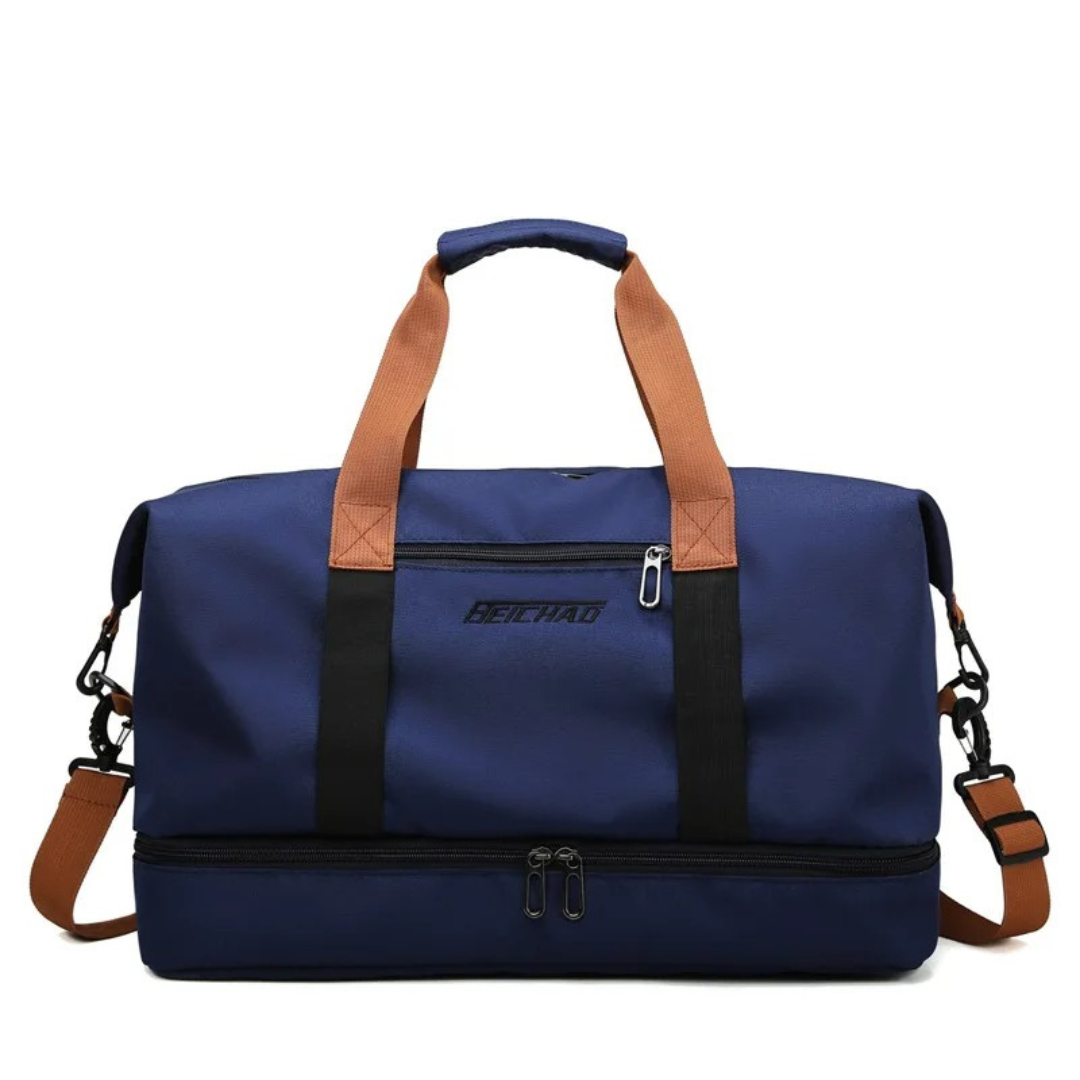 Weekend Duffel Bag with Shoe Compartment & Wet-Dry Separation for Gym Travel