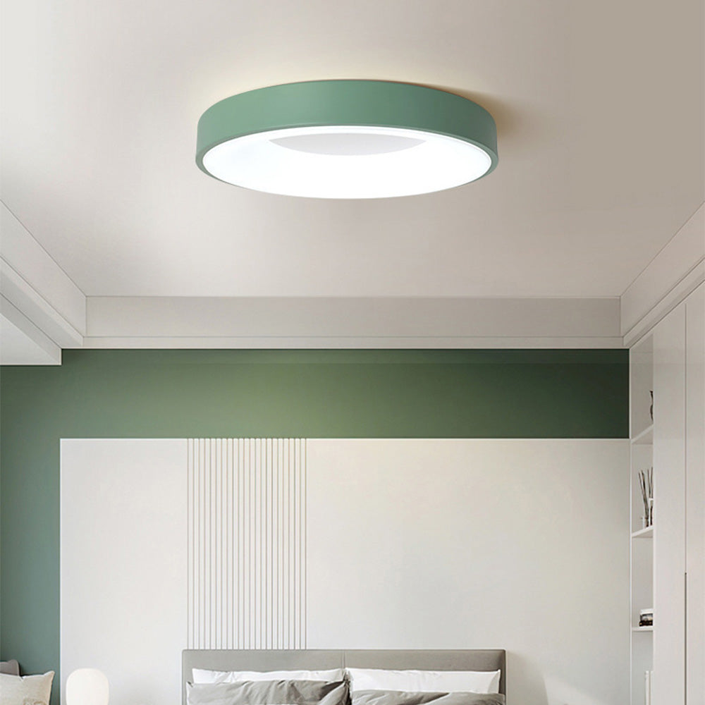 Plafonnier LED rond pour chambre et couloir – Disque ultra-plat en fer et acrylique – Options à intensité variable pour salon et entrée