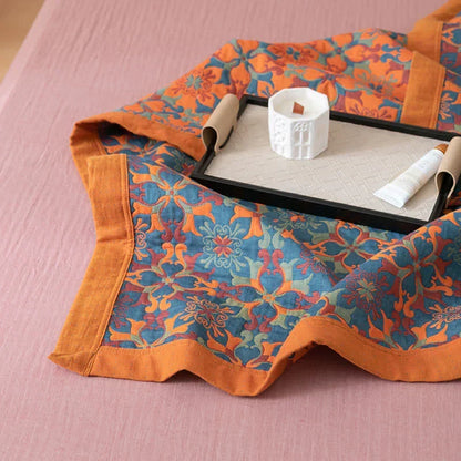 Couette en coton six épaisseurs à motif bleu – Couverture respirante pour un confort toute l'année