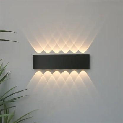 Weatherproof Sconce Fixture 8 in LED Up-Down Beam Black White for Exterior Front Door Hallway Patio Garden Modern Aluminum IP65 Architecture