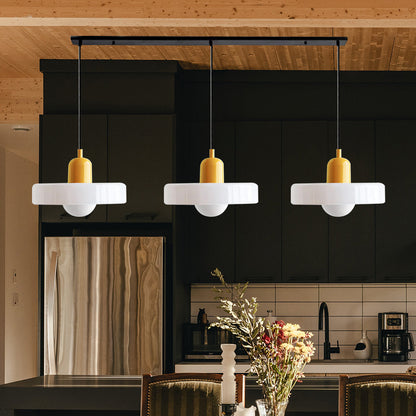 Glass Pendant Lamp 12 Inch Adjustable Height Ceiling Fixture for Bedrooms Nightstands Modern Minimalist Nordic Hanging Light E27 Socket for