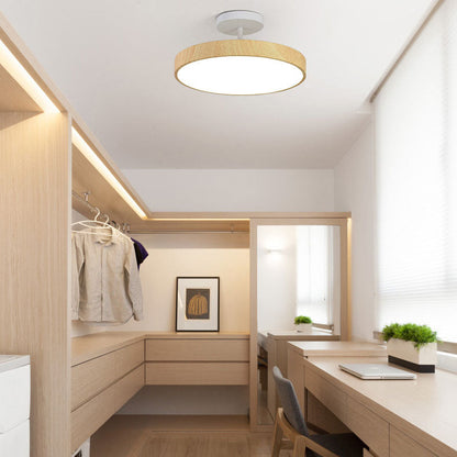 Close-to-Ceiling LED Fixture 12-Inch Iron Round Low-Profile for Hallways Bedrooms Kitchens Entryways Modern Dimmable 3000K-5000K