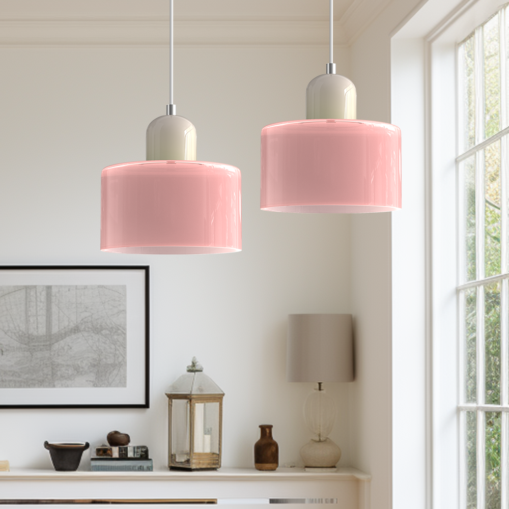 Linear LED Pendant Light White Glass Modern Hanging Fixture for Dining Room Kitchen Island Contemporary Halo Design Adjustable Cable