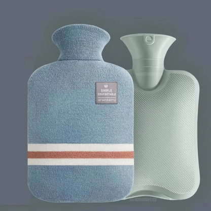 Hot Water Bottle with Knit Cover – 34 fl oz Cozy Heat Therapy for Winter Warmth, Cramps & Muscle Relief