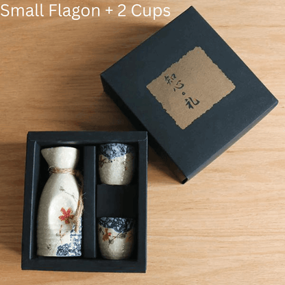 Handcrafted Ceramic Sake Serving Set Cherry Blossom Design Tokkuri Flagon Ochoko Cups Traditional Japanese Drinkware for Home Entertaining G