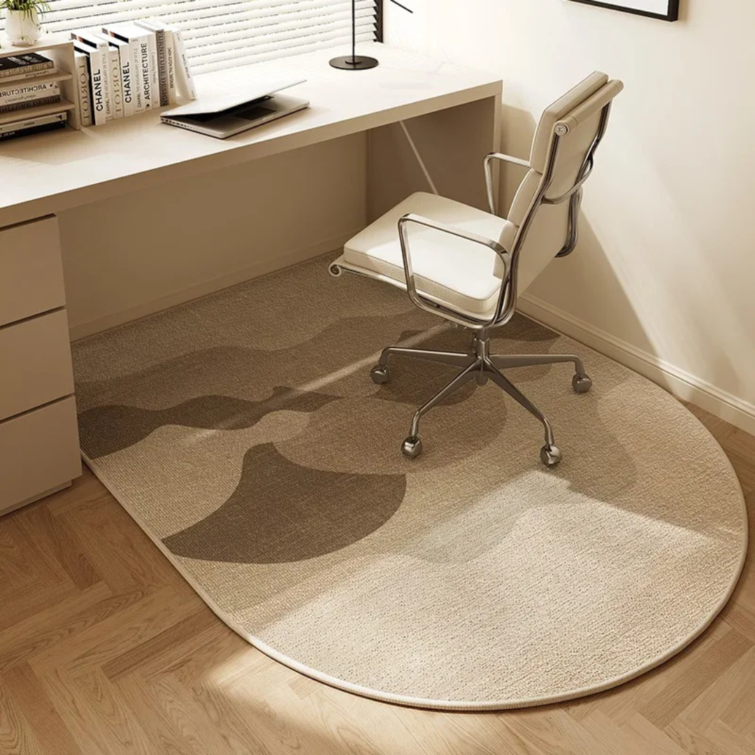 Desk Chair Floor Mat 63x31 in Loop Pile Anti-Slip Workspace Rug Rolling Office Chair Pad for Hardwood Carpet Tile Protection Home Office Set