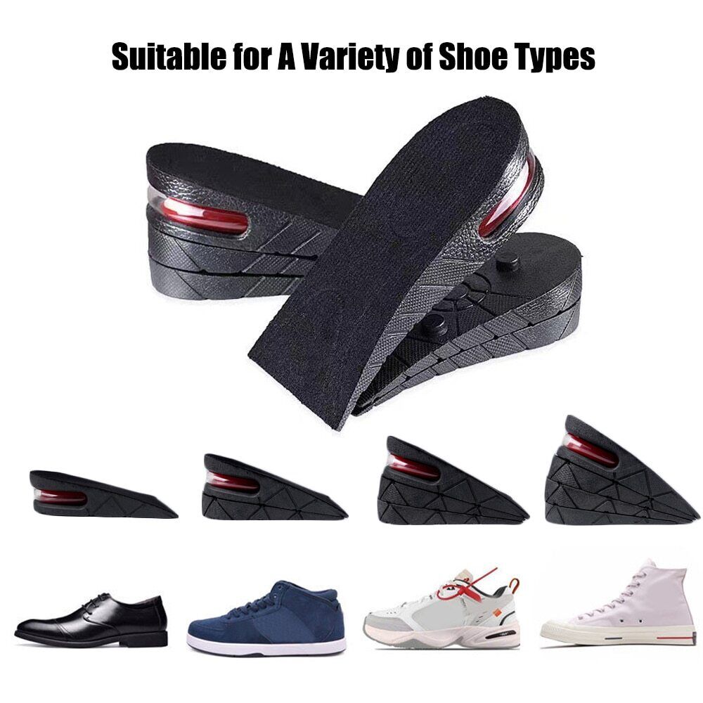 Semelles rehaussantes à hauteur réglable pour hommes – Inserts de chaussures amortissants avec design ventilé – Ajoutez de 2,5 à 9 cm