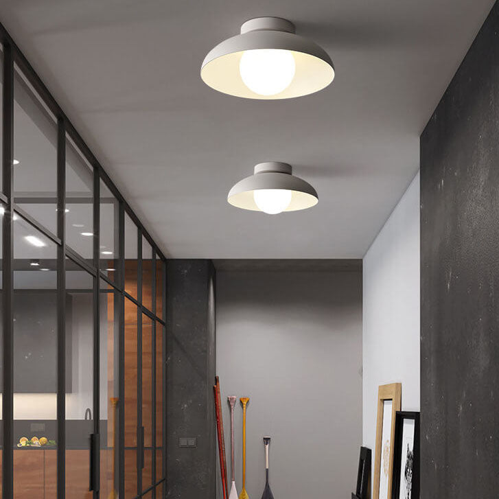 Close-to-Ceiling Metal & Glass Light Fixture 12 Inch Black for Bedrooms Entryways Low Profile Modern Overhead Lighting G9 Socket