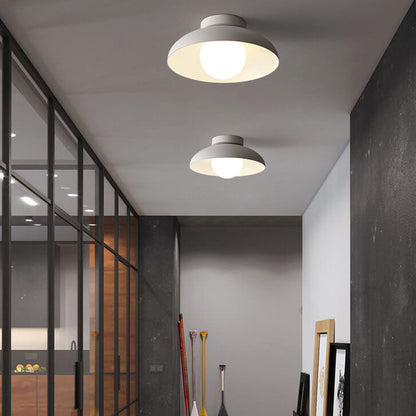 Close-to-Ceiling Metal & Glass Light Fixture 12 Inch Black for Bedrooms Entryways Low Profile Modern Overhead Lighting G9 Socket