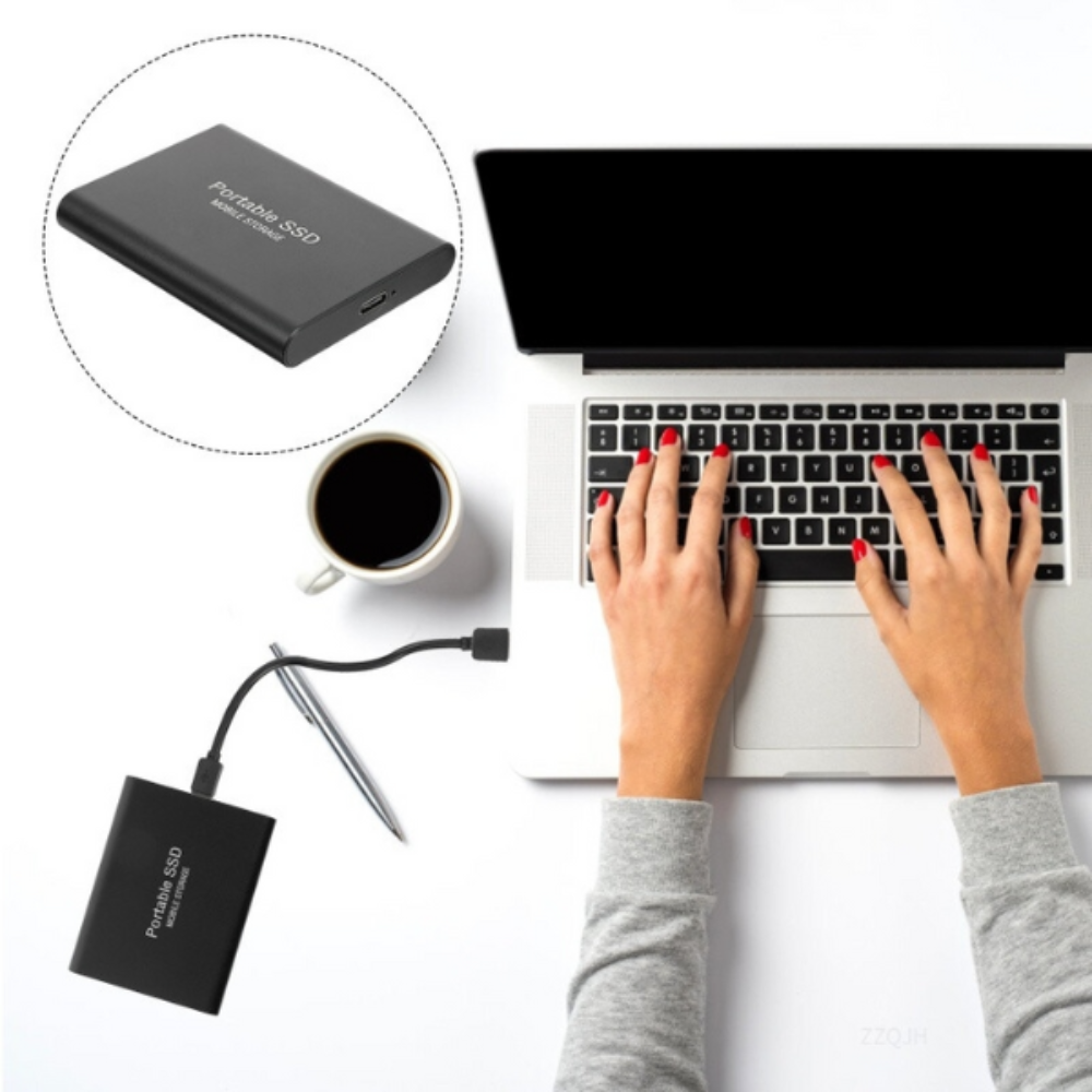 SSD portable USB, vitesse de lecture 1050 Mo/s, capacité de stockage 1 To, boîtier résistant aux chocs pour Mac, Windows, Android, jeux et sauvegarde