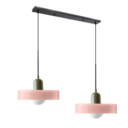 Dual-Shade Glass Hanging Light Fixture G9 Socket 14 Inch Ceiling Mount for Kitchen Island Dining Table Living Room Modern Overhead Lighting