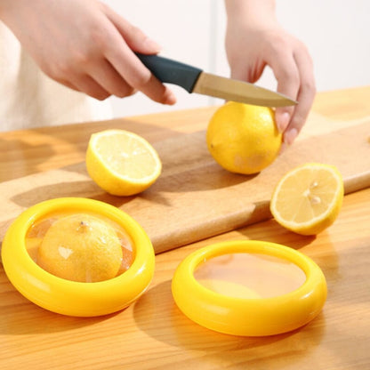 Stretch-Seal Half-Fruit Storage Containers with Snap-On Lids, Set of 4 Nesting Bins for Avocado Lemon Onion Tomato, BPA-Free Fresh Keeper