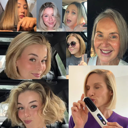 Heated Styling Brush for Short Hair & Bangs – One-Step Drying & Volumizing Tool for Quick Morning Styling