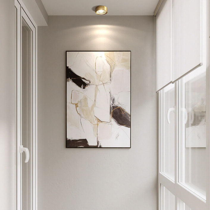 Slim-Profile Circular LED Ceiling Light – Brushed Copper Finish for Entryways, Bedrooms & Living Rooms