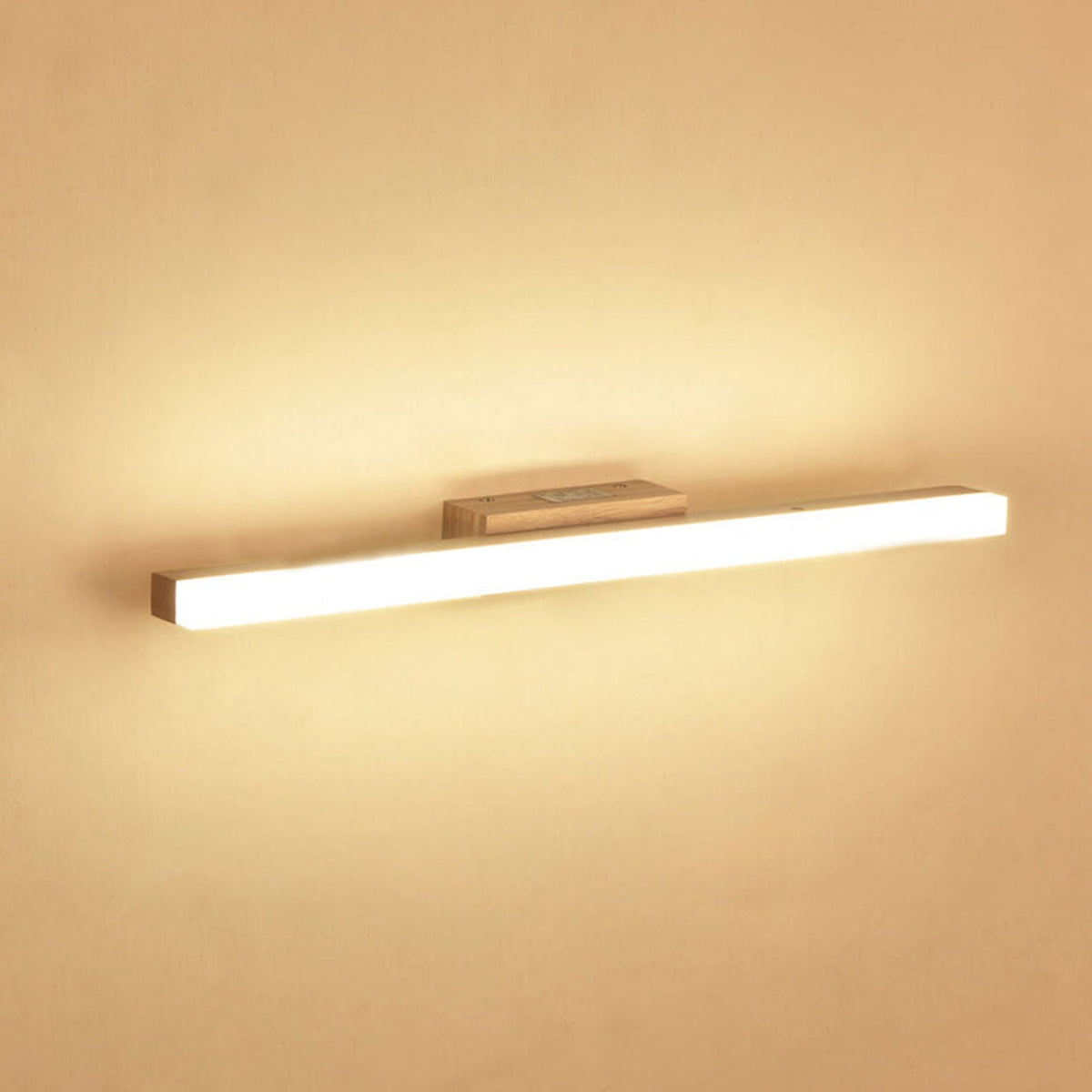 Linear LED Sconce 16W 32-Inch Wood & Acrylic for Vanity Bedroom Hallway Home Office Task Ambient Lighting Modern Hardwired Fixture Low-Profi