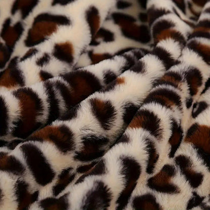 Wren Leopard Print Blanket - Ultra-Soft Faux Fur, Cozy Throw