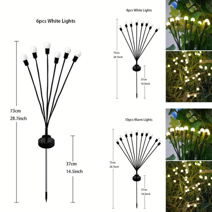 Lampes solaires élégantes pour jardin « lucioles » | Éclairage extérieur étanche de 120 lumens pour une ambiance éblouissante