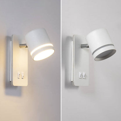 LED Wall Sconce Iron 7.5 inch Hardwired 15W Bedroom Hallway Living Room Modern Indoor Fixture White Black 110-120V Ambient Light