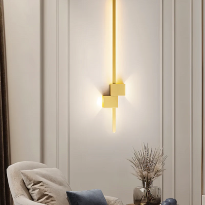 Applique murale LED moderne, réglette linéaire, blanc chaud, aluminium, 60 cm, pour salon, chambre, couloir, bureau, style contemporain