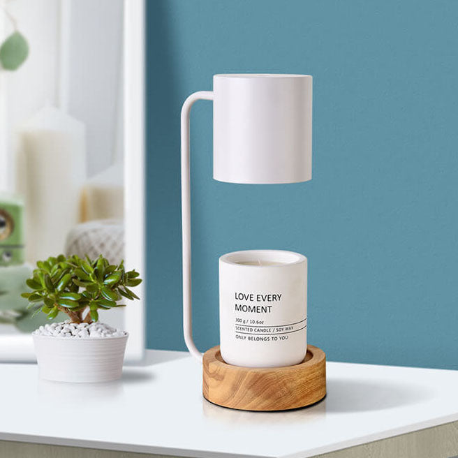 Wood & Metal Desk Lamp with GU10 Socket for Bedroom Nightstand Reading Study Room Office Task Lighting Plug-In Accent Light 6.7"
