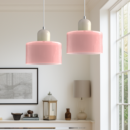 Glass Pendant Light Fixture with Adjustable Cord for Kitchen Island, Dining Room, and Living Room