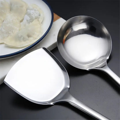 Kitchen Utensil Set Stainless Steel 5-Piece Kit Spatula Ladle Skimmer Tools Heat Resistant Professional Chef Cookware for Home Restaurant