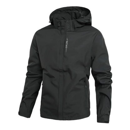 Veste de pluie légère zippée à capuche – Coupe-vent respirant pour homme