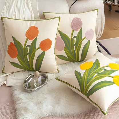 Breeze Sofa Cushion Covers - Cotton Floral Embroidery, Boho-Chic