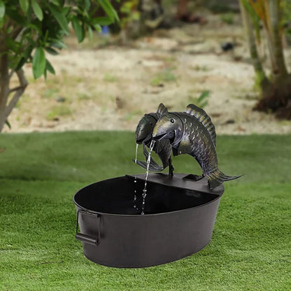 Polyresin Animal Fountain with Electric Pump for Patio, Deck & Backyard | Natural Stone Look Water Feature