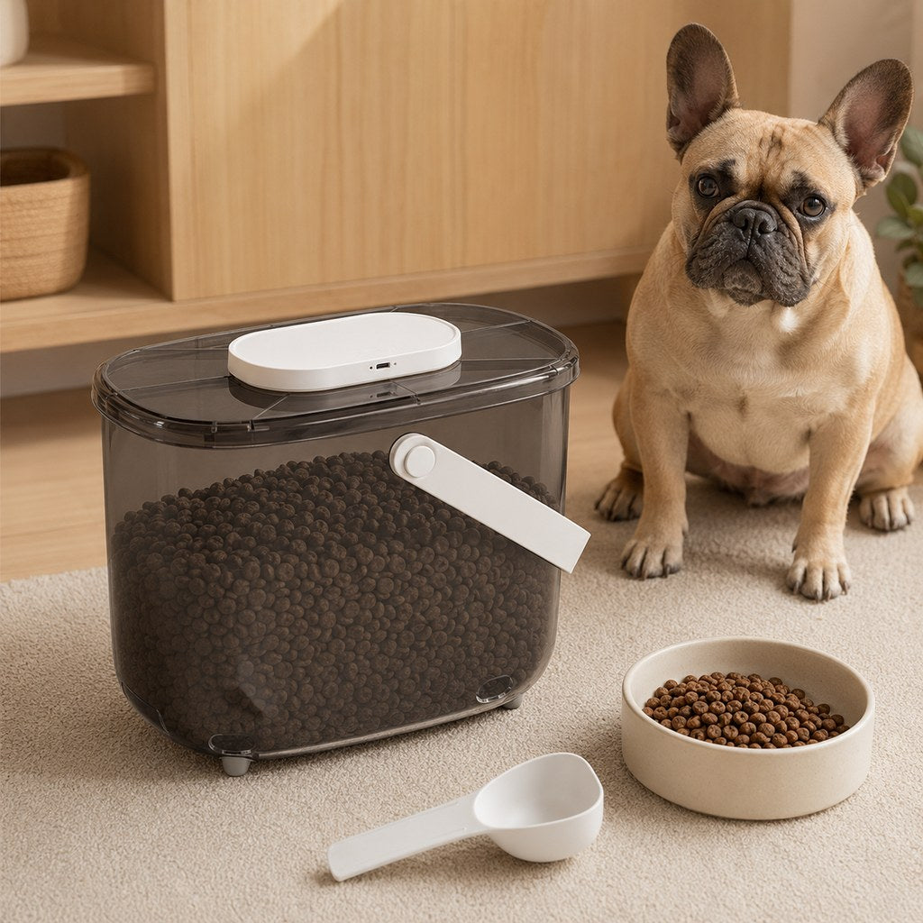 Ortekor 10L Automatic Vacuum Pet Food Storage Container for Pantry & Feeding Stations - Helps Reduce Air Exposure Between Meals