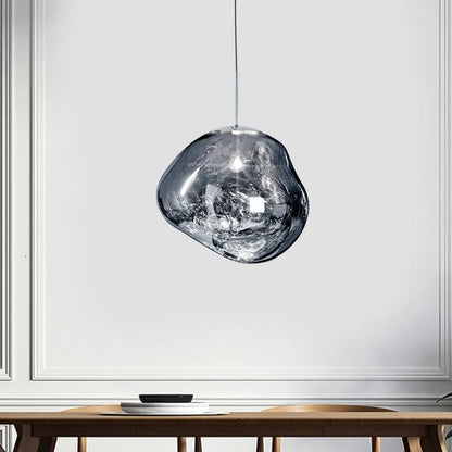 Molten Acrylic Hanging Light Fixture 15 in Warm Glow E27 Socket for Dining Room Kitchen Island Above Table Modern Sculptural Ceiling Lamp Or