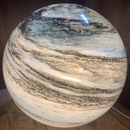 USB Moon Sphere Accent Light 6-Inch Glass Orb 16-Color LED Bedside Nightlight for Bedroom Desk Shelf Ambient Glow Decor Touch Control Rechar