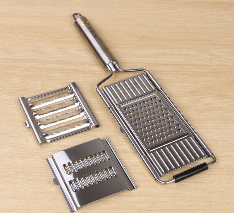 Handheld Vegetable Grater Stainless Steel 4-Piece Kitchen Slicer Set for Cheese Carrots Potatoes Zucchini Prep Tool for Home Cooking