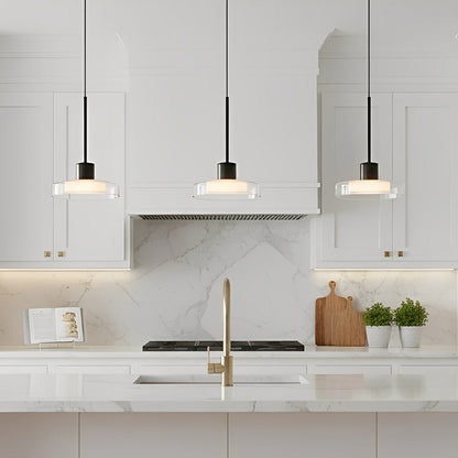 Suspension LED à température variable, 31 pouces, trois globes, cordon réglable, pour comptoir, bar, table à manger, style moderne, aluminium noir