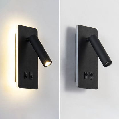 Adjustable LED Reading Sconce 3.3 in Iron Spotlight for Bedroom Hallway Modern Hardwired Task Light Rotatable Arm Wall Fixture Black White