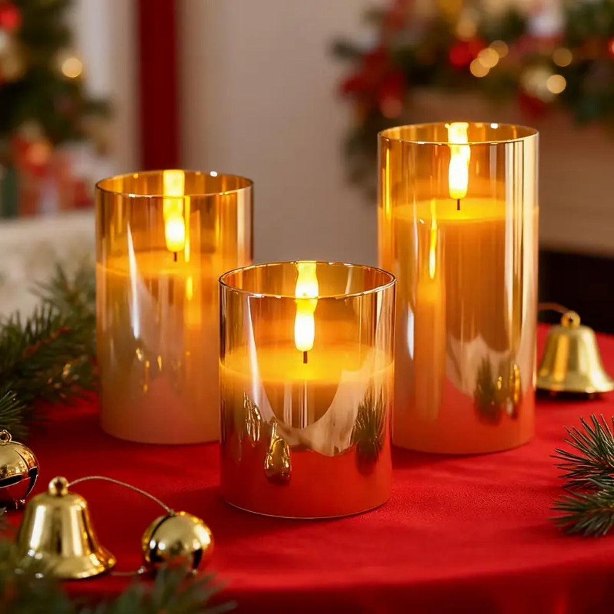 Remote-Controlled Flameless LED Candles with Smoke Glass Housing for Living Rooms, Bedrooms & Dining Spaces