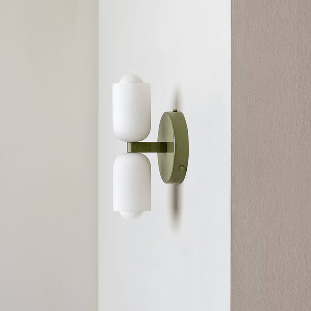 Dual-Beam Acrylic Wall Sconce with Warm Glow and Cream Diffuser for Living Room Hallway Bedroom Entryway