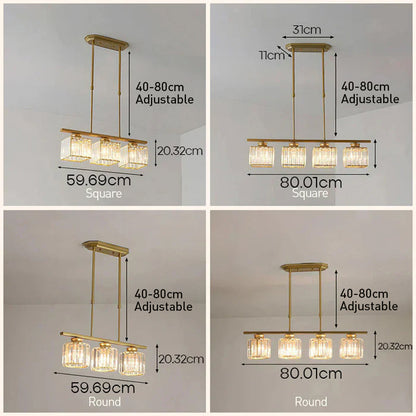 Hanging Fixture with Clear Glass Globes – 3 or 4 Bulb Multi-Head Suspension – Height Adjustable 14-28 in – Black or Gold Metal Frame for Kit