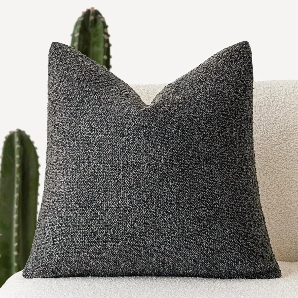 Textured Boucle Pillow Case 18×18 Inches Soft Cover for Couch Bedroom Chair Minimalist Neutral Decor Accent Throw Cushion for Modern Home