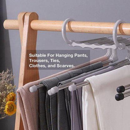 Flectra Pants Rack - Foldable Stainless Steel Organizer, Space-Saving Hangers for Pants