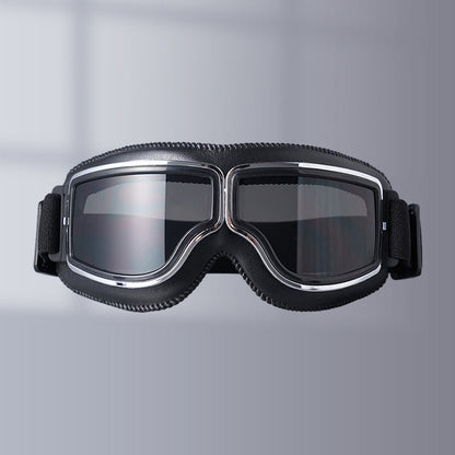 Retro Aviator Motorcycle Goggles with Padded Frame & Adjustable Strap for Men & Women