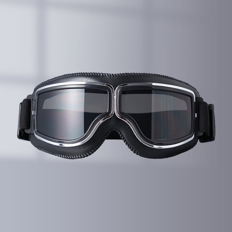 Retro Motorcycle Goggles with Adjustable Strap, UV Protection & Impact-Resistant Polycarbonate Lens for Riding, Cycling & Outdoor Use