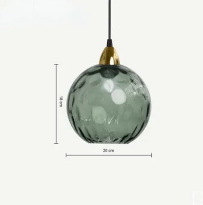 Glass Globe Pendant Light Fixture with Adjustable Cord for Dining Room Kitchen Island Bedroom