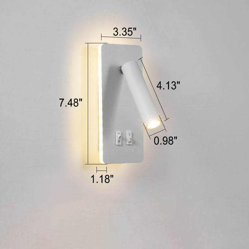 LED Wall Sconce Iron 7.5 inch Hardwired 15W Bedroom Hallway Living Room Modern Indoor Fixture White Black 110-120V Ambient Light