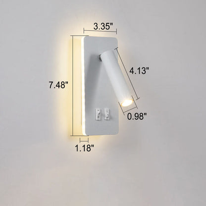 LED Wall Sconce Iron 7.5 inch Hardwired 15W Bedroom Hallway Living Room Modern Indoor Fixture White Black 110-120V Ambient Light