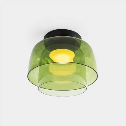 Layered Glass Ceiling Light Modern Multi-Tier Flush Mount Fixture with LED Hardwired for Kitchen Dining Room Bedroom Living Room