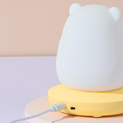 Silicone Animal Night Light for Kids – Soft LED Bedside Lamp, Rechargeable Glow Light for Nursery, Bedroom & Living Room Decor