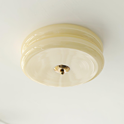 Plafonnier LED encastré rond avec 3 températures de couleur, verre et métal, 5 po de hauteur, pour chambre, salle à manger, cuisine, interrupteur Kelvin réglable